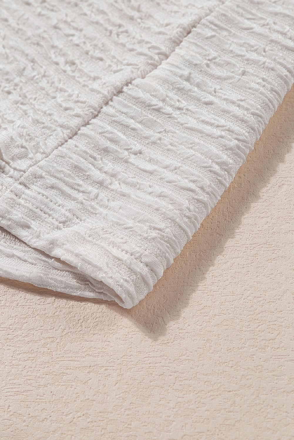 Apricot Solid Textured Drawstring Henley Hoodie - Love Salve